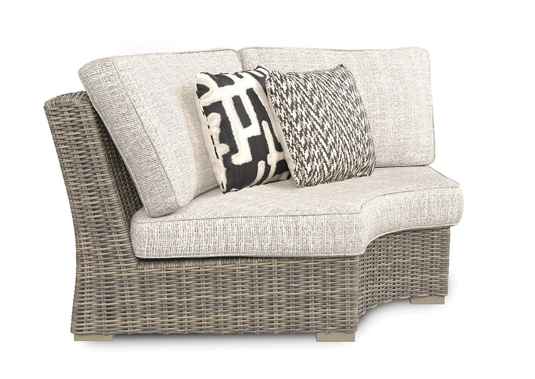 American Furniture Galleries Beachcroft Beige Curved Corner Chair