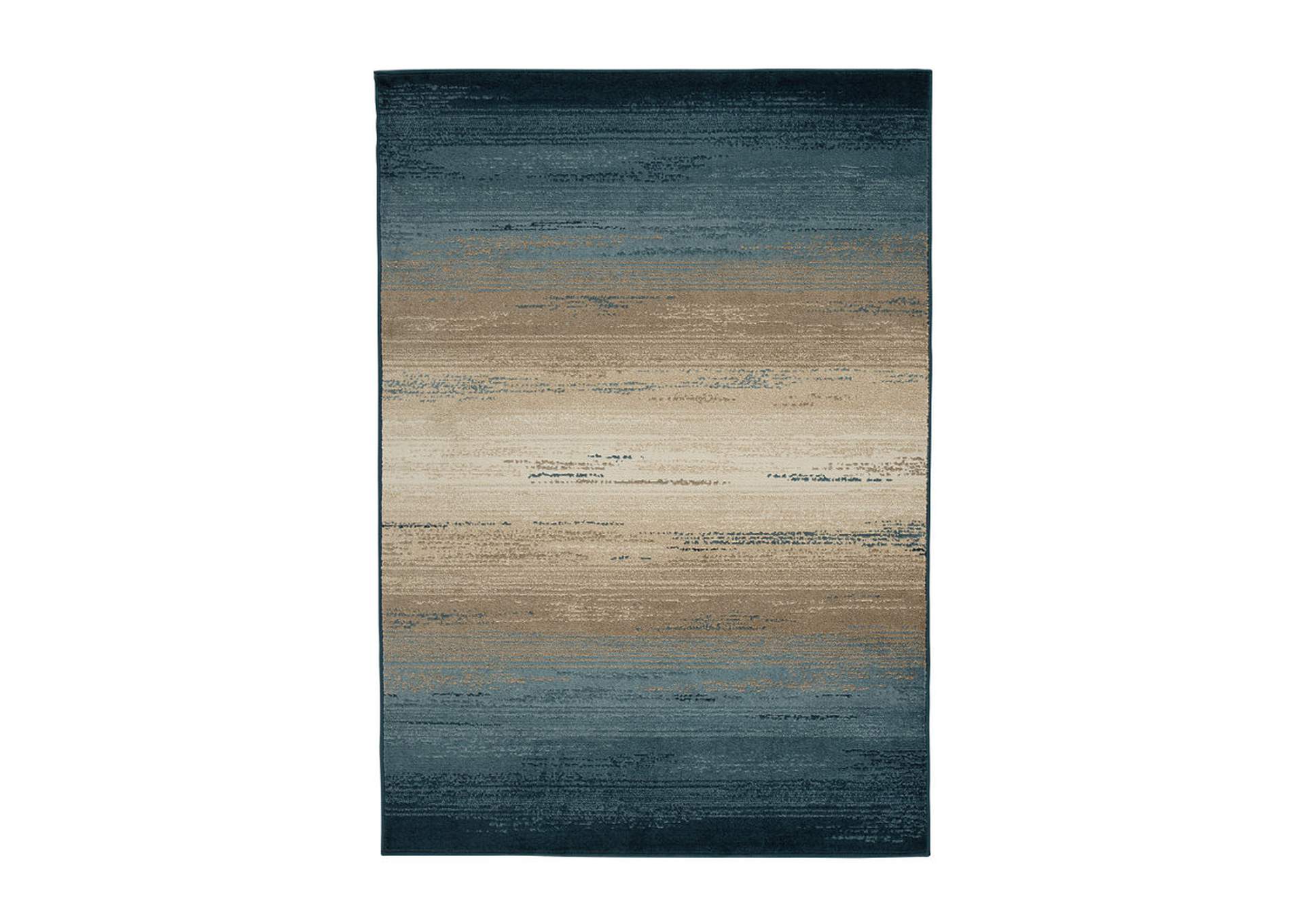 Ignacio Blue Tan Large Rug Southern Furniture Co Inc