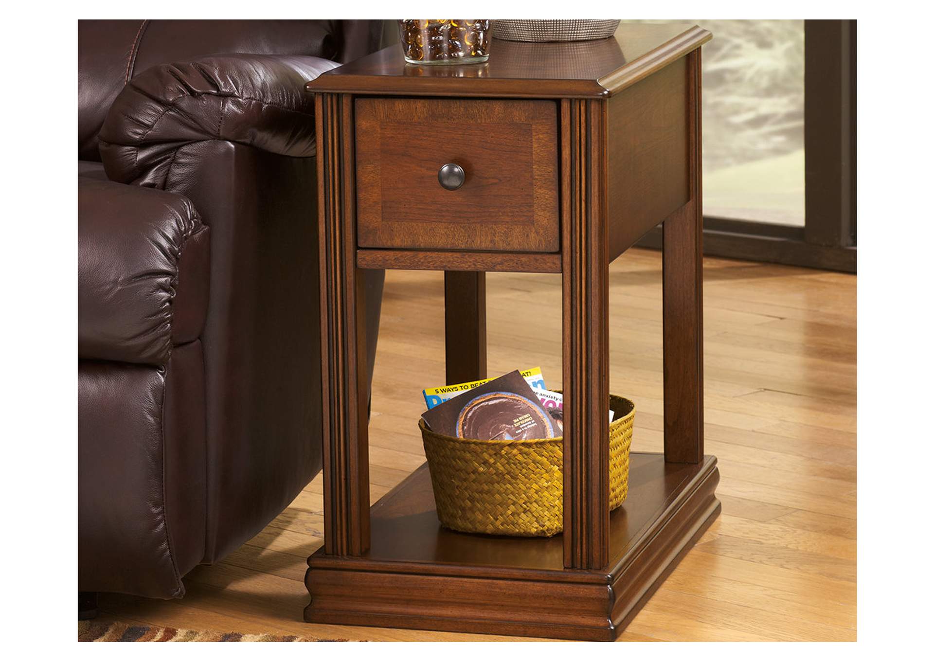 Tucker Furniture Brown Chair Side End Table