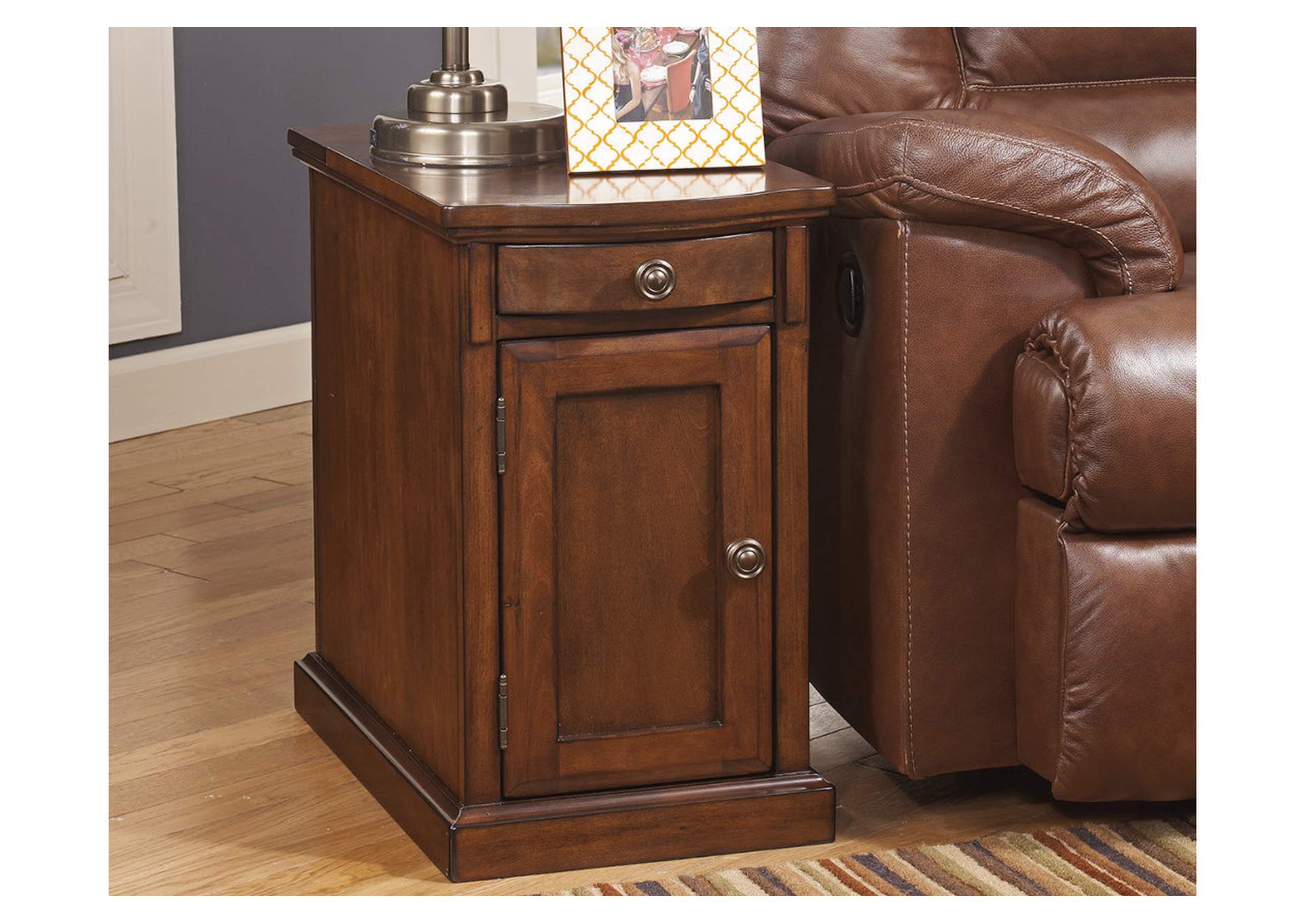 Lake Powell Furniture Medium Brown Power Chairside End Table