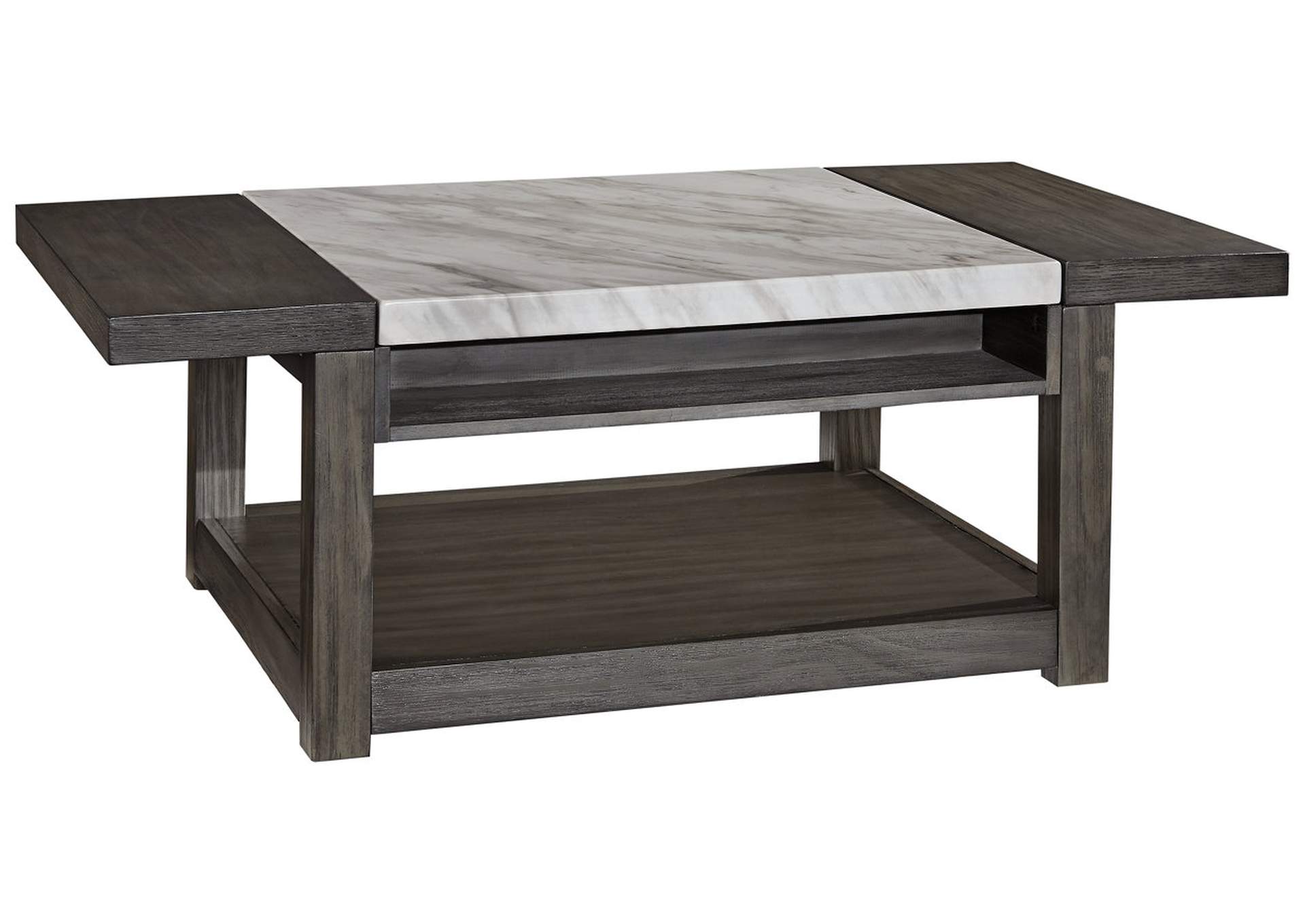 Vineburg Gray White Coffee Table W Lift Top Ivan Smith