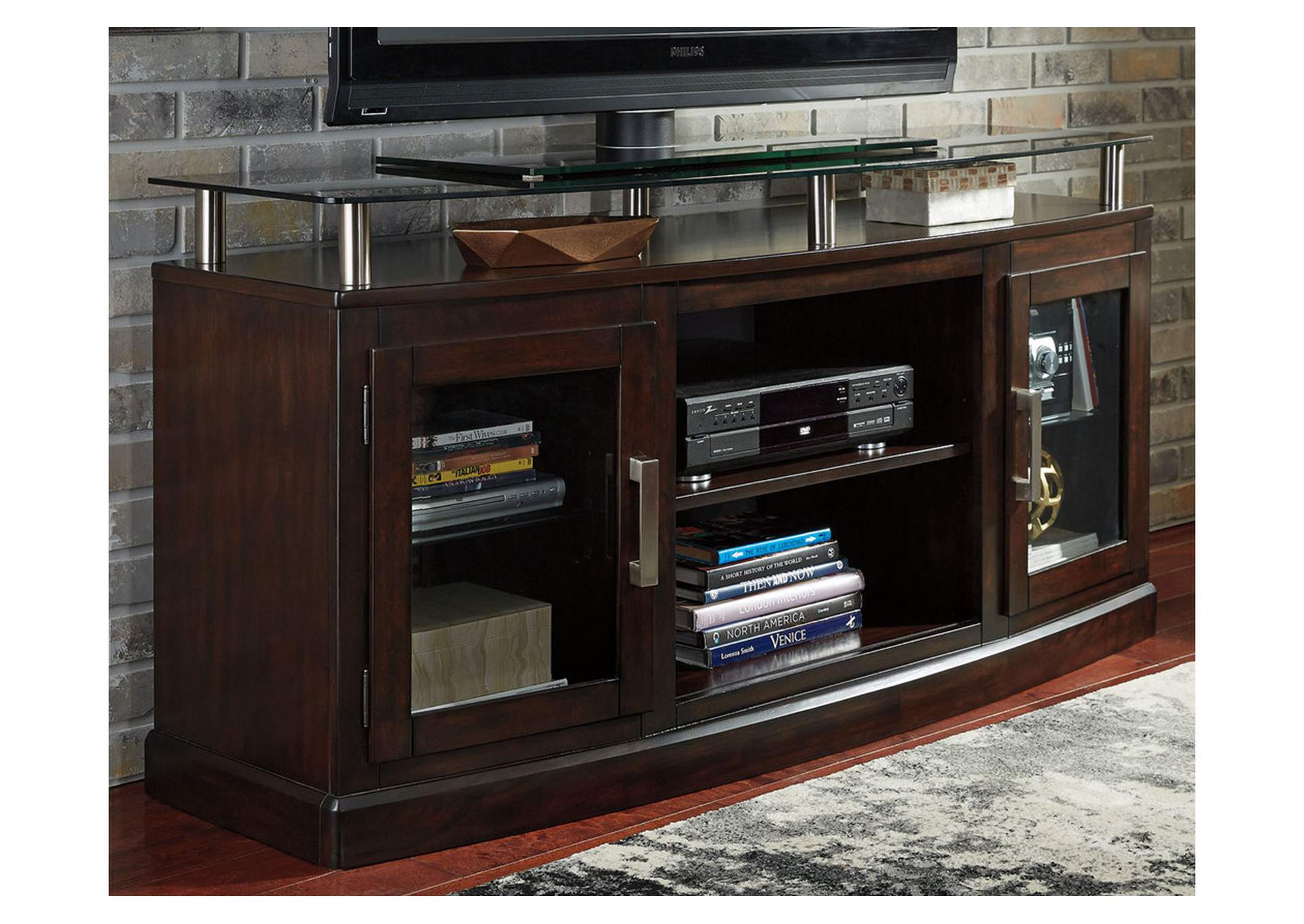 Price Cutter Furniture Chanceen Dark Brown 60 Tv Stand