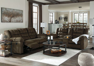 Mort Umber Reclining Sofa and Loveseat w/Console,Signature Design by Ashley