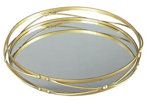 Ocelfa Antique Gold Finish Tray (Set of 2),Signature Design by Ashley
