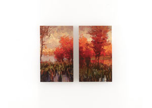 Red, Orange, Green & Blue Andie Wall Art Set (Set of 2),Signature Design by Ashley