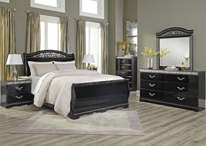 Constellations Black Queen Sleigh Bed,Signature Design by Ashley