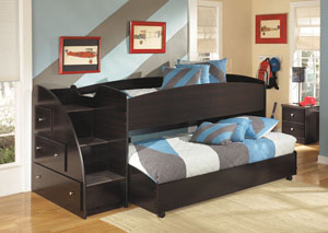 Embrace Twin Loft Bed w/Caster Bed & Storage Stairs,Signature Design by Ashley