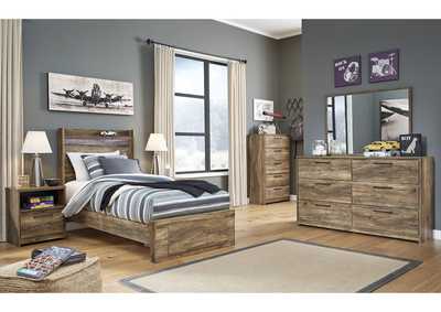 Curly S Furniture Rusthaven Brown Storage King Bed W Dresser And