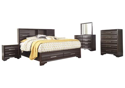 Wayne S Home Andriel Dark Brown Queen Bookcase Storage Bed W