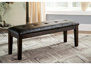 Haddigan Dark Brown Large Upholstered Dining Bench,Signature Design by Ashley