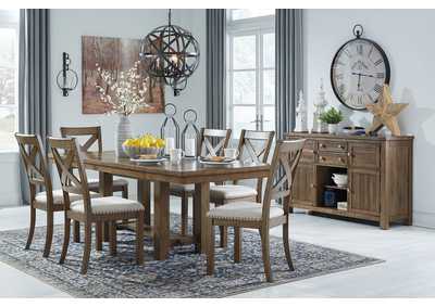 Star Furniture Moriville Beige Dining Table W 6 Side Chairs