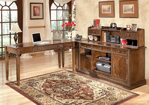 Hamlyn Large L-Shaped Desk w/Hutch & Credenza,Signature Design by Ashley