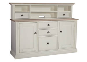 Sarvanny Two-tone Large Credenza Home Office Short Desk Hutch,Signature Design by Ashley