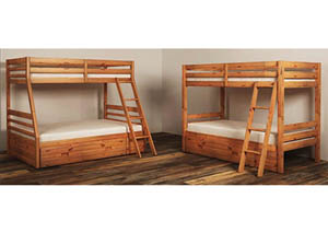 Hallytown Light Brown Twin/Twin Storage Bunkbed w/Ladder,Signature Design by Ashley