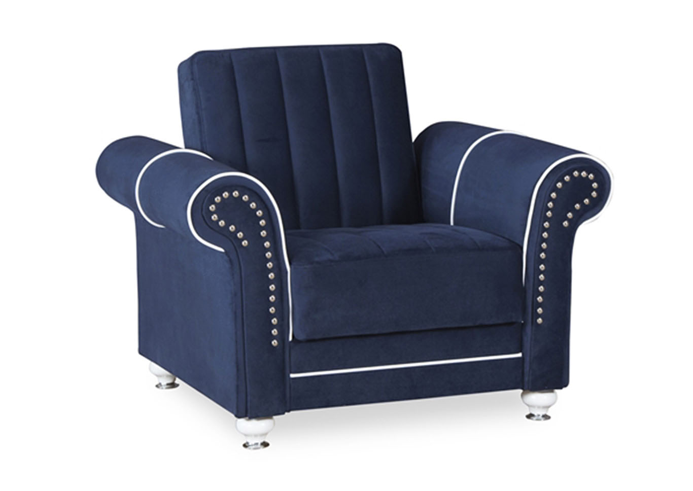 blue microfiber chair