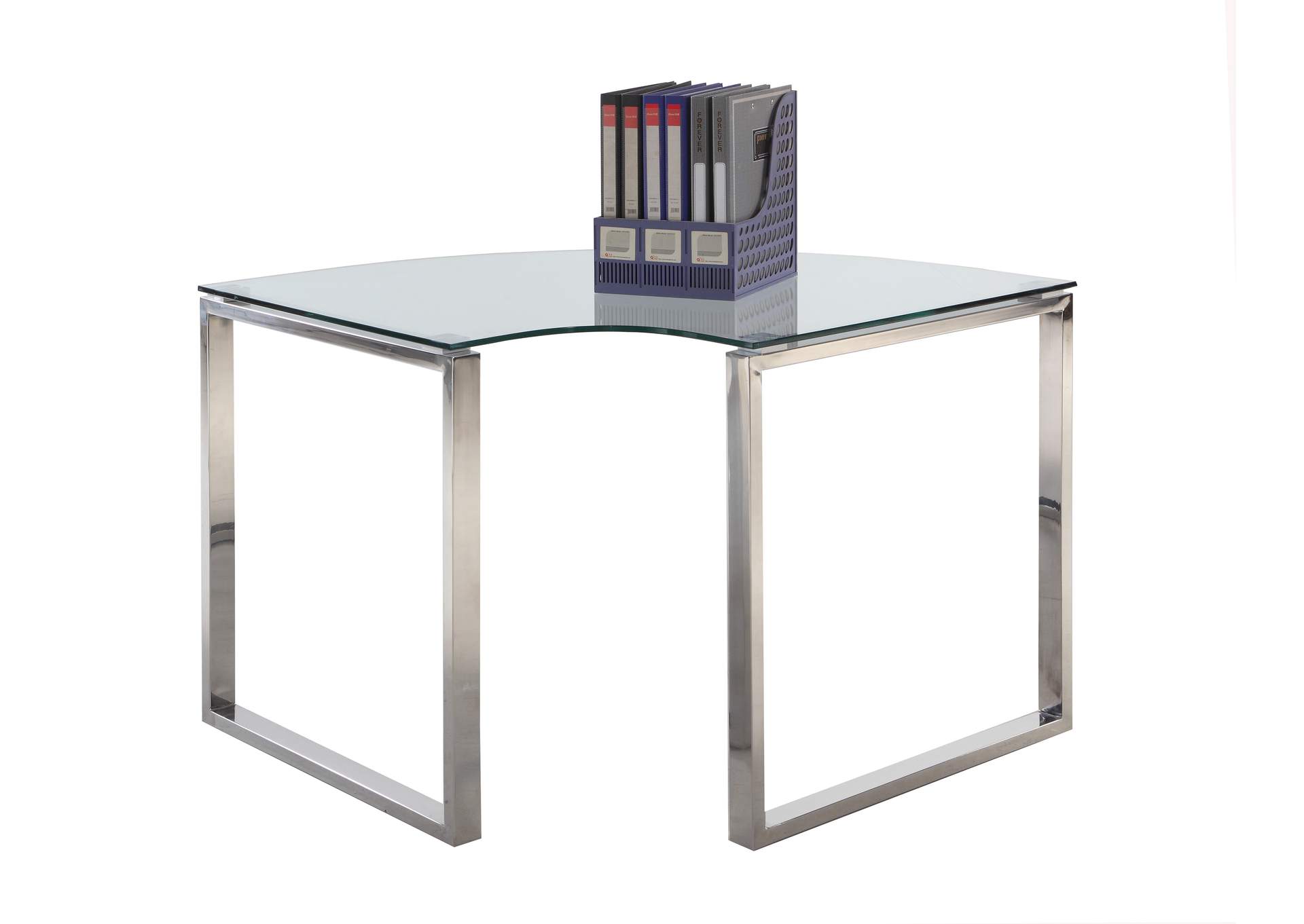 Harlem Furniture Steel Glass Corner Desk