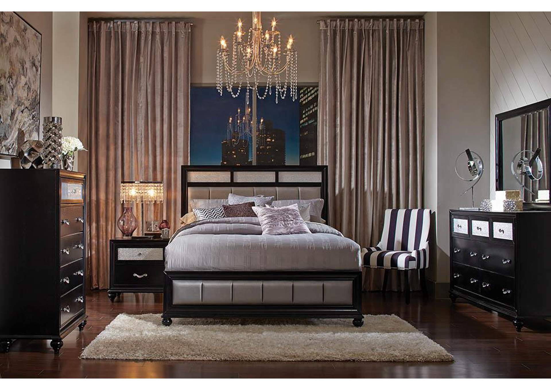 Furniture Gallery Ma Barzini Black Eastern King Bed