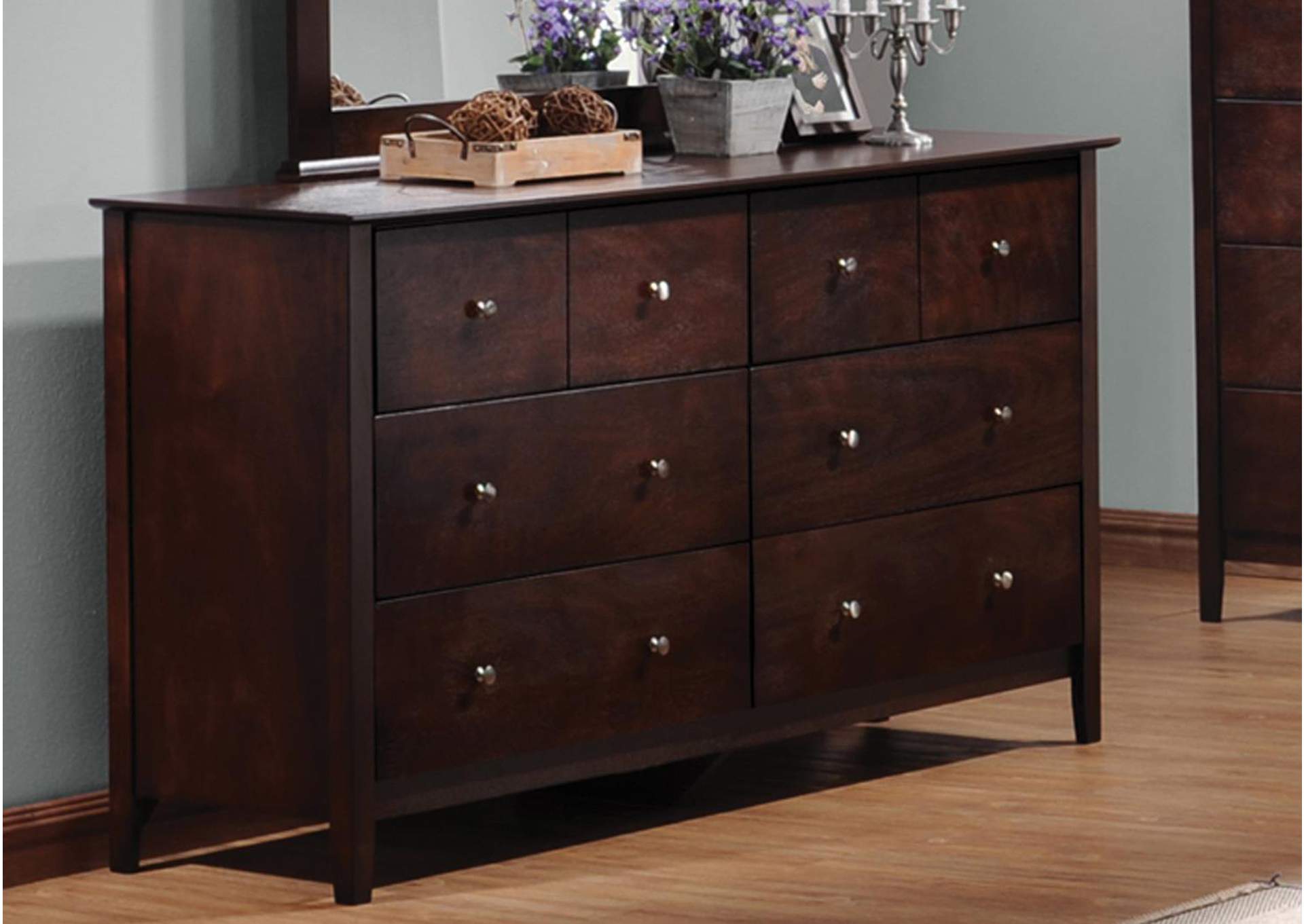 Overstock Furniture Tx Tia Cappuccino Six Drawer Dresser