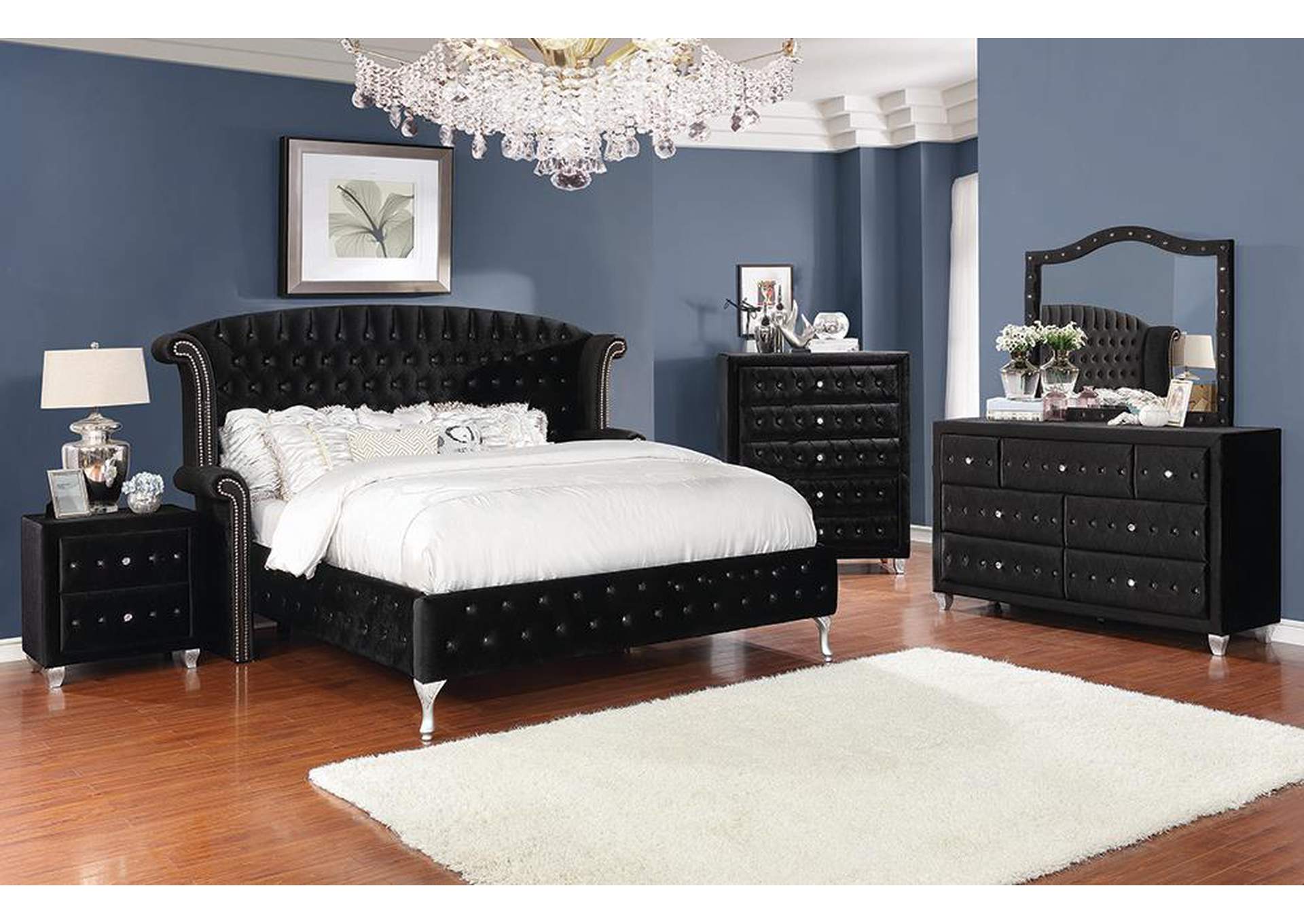 Best Buy Furniture And Mattress Deanna Metallic Black Queen Bed