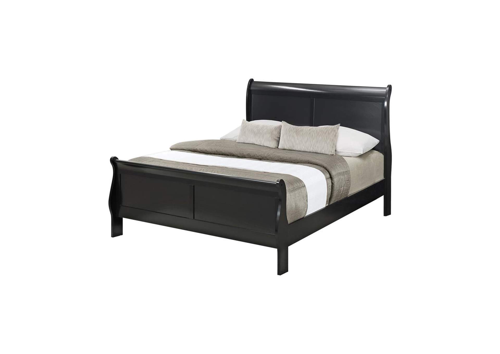 Mine Shaft Louis Philippe Traditional Black Eastern King Bed Do Furniture