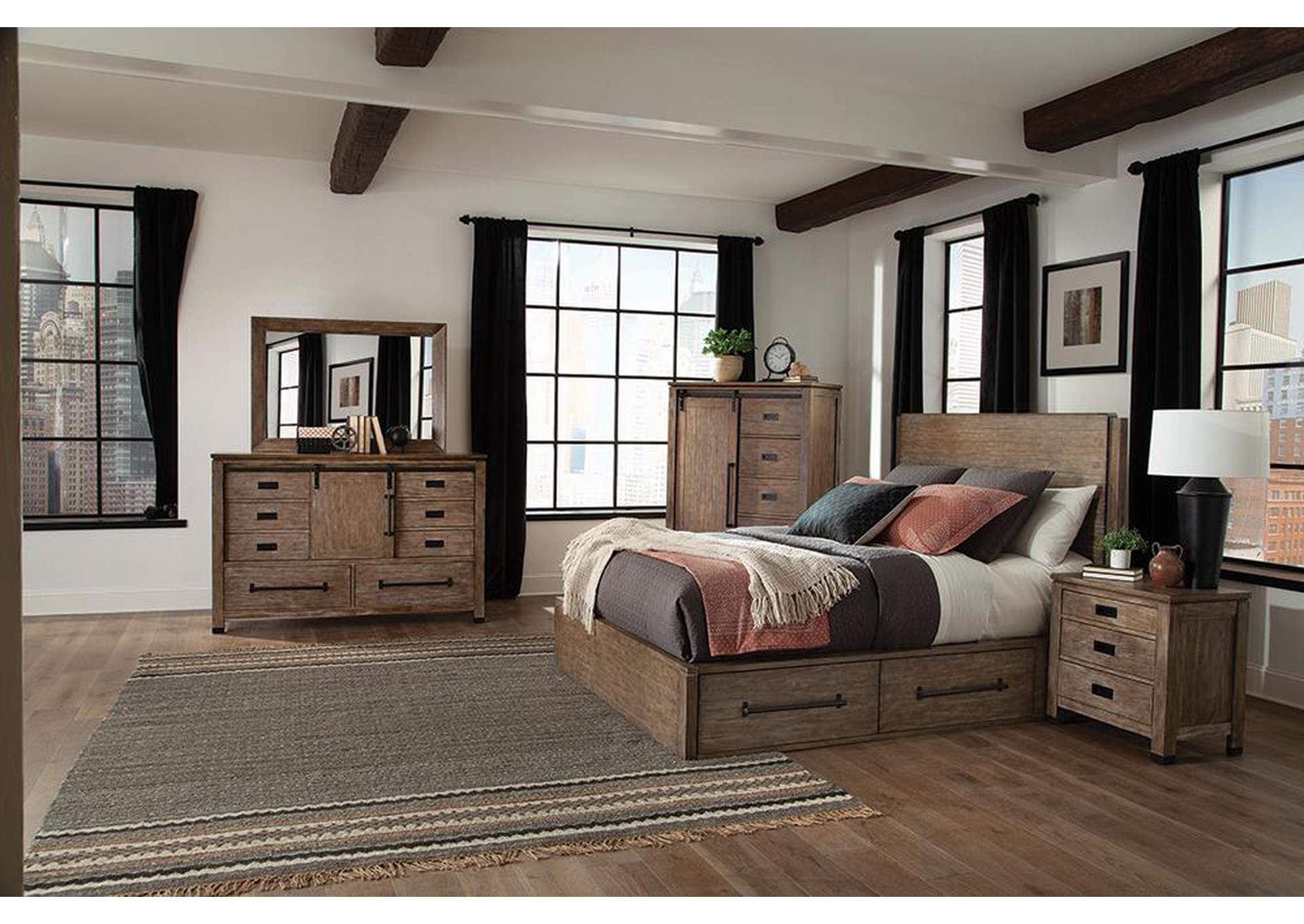 Country House Furniture Meester Rustic Barn Door Eastern King Bed