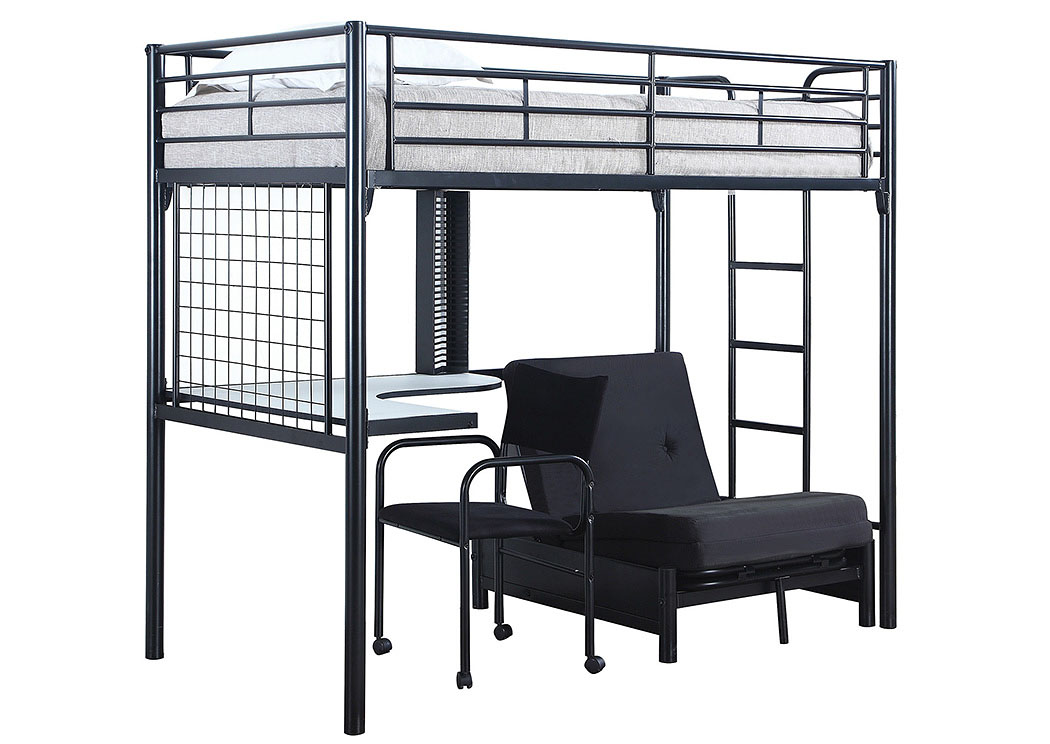 Wine Country Furniture Metal Loft Bunk Bed W Desk