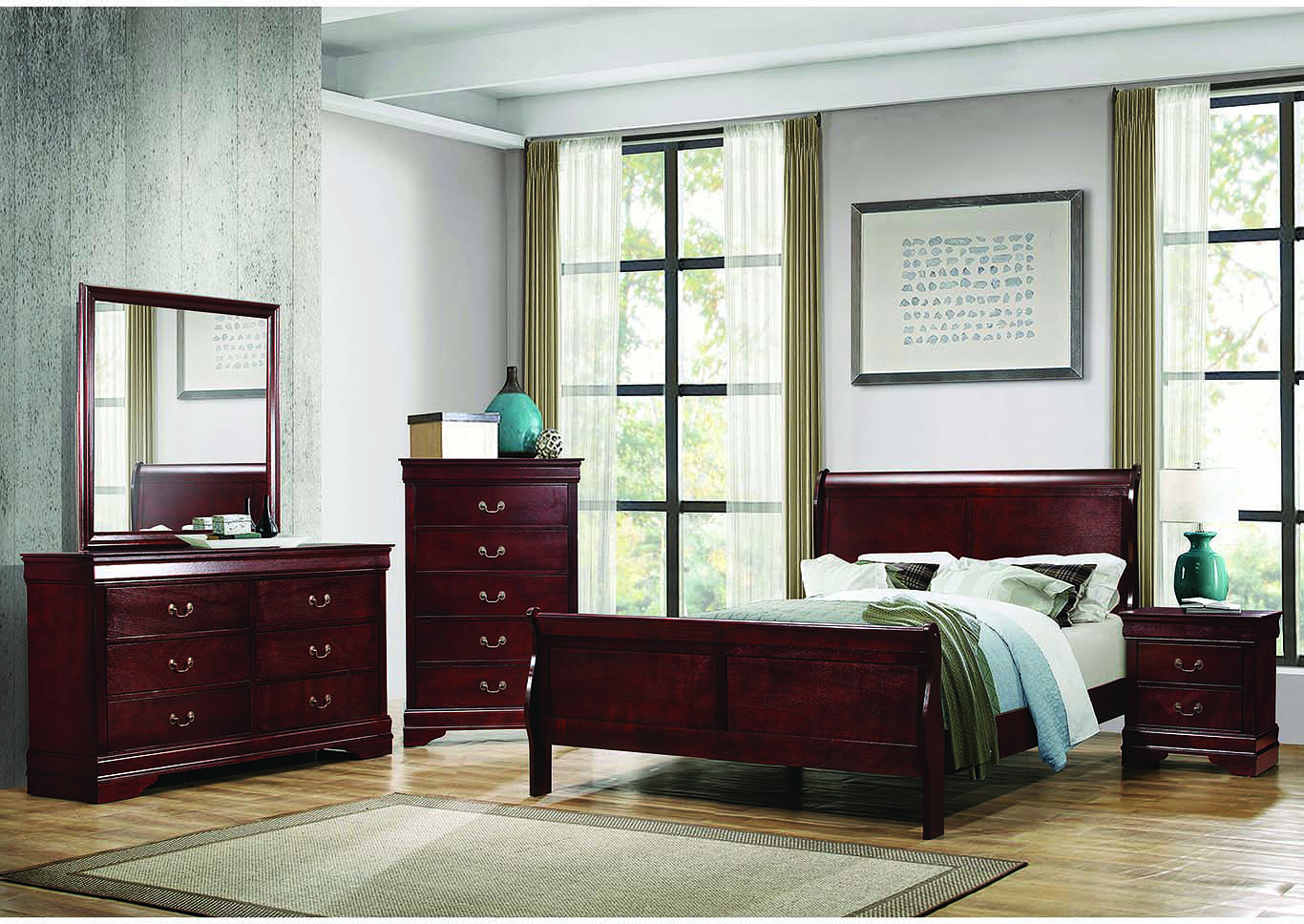 Nationwide Mattress Furniture Warehouse Louis Philippe Cherry