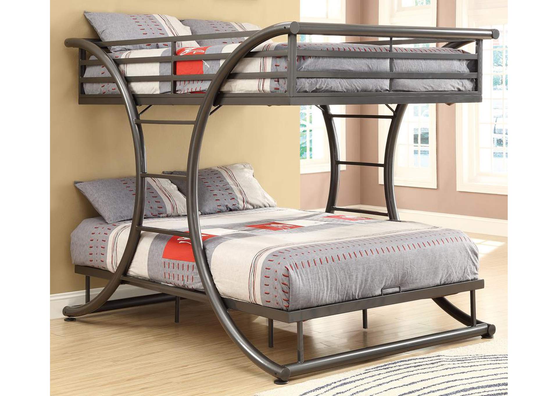 двухъярусная двуспальная кровать для родителей