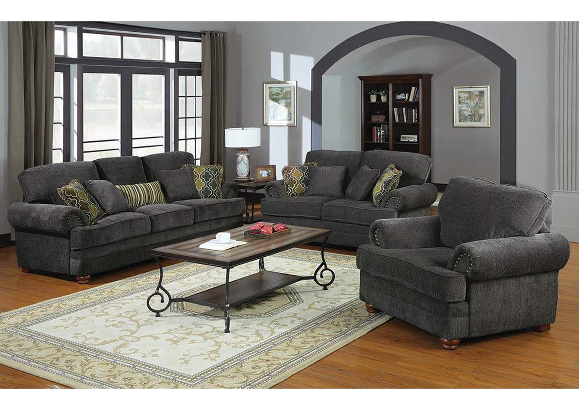 Smokey Grey Grey Carpet Living Room
