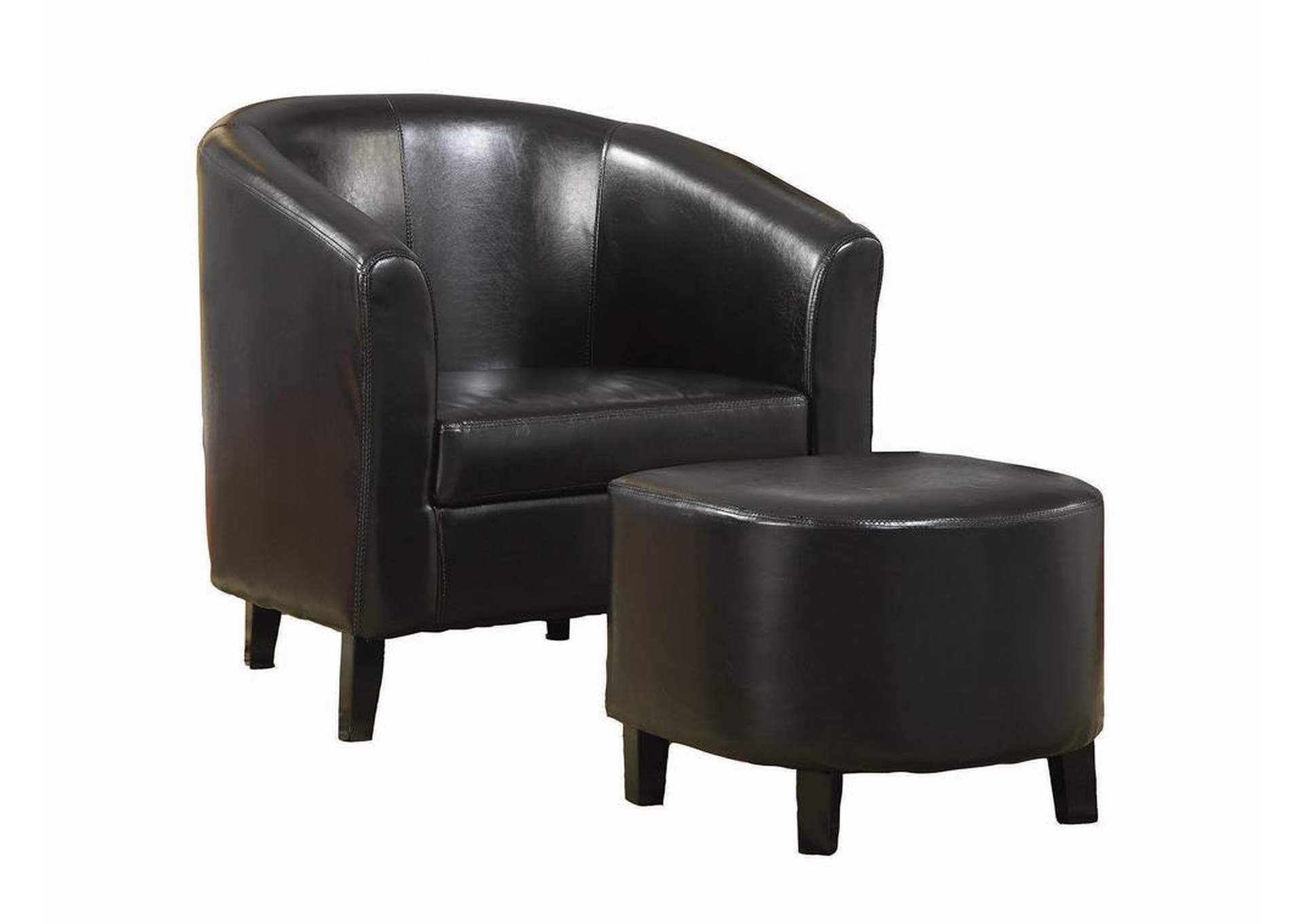 leather accent chair with ottoman
