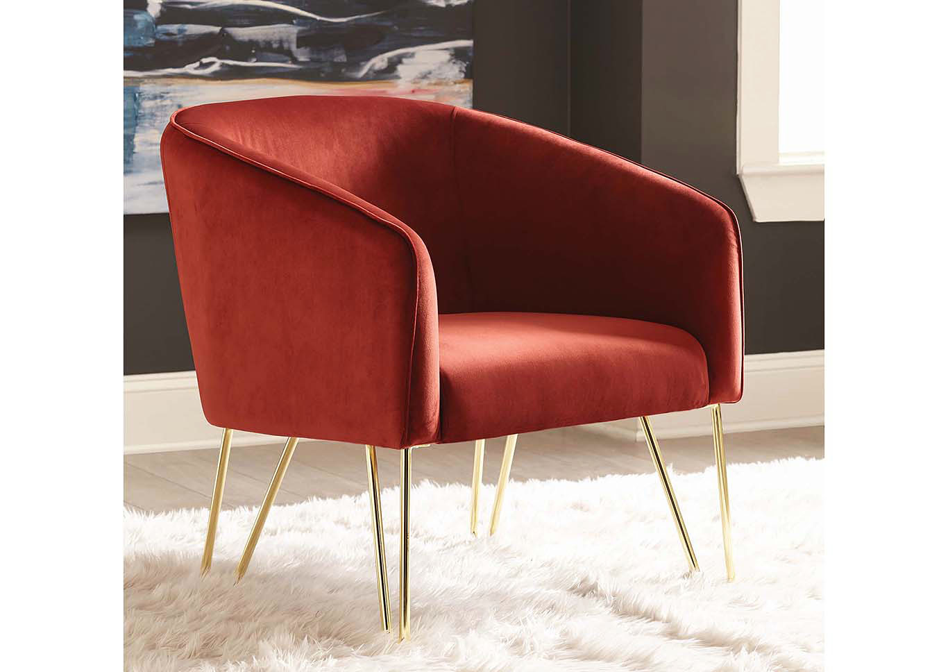 907129 Wine Red Accent Chair