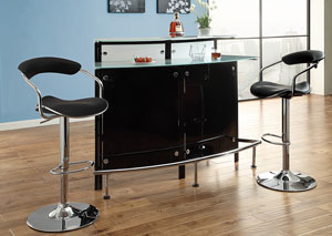 Chrome & Black Bar Table,Coaster Furniture