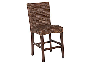 Dark Brown Banana Leaf Counter Height Chair (Set of 2),Coaster Furniture