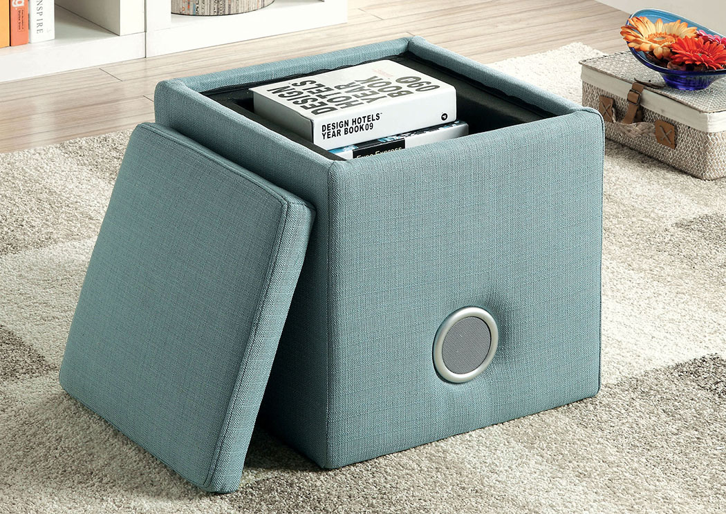 The Red Barn Furniture Store Rythmo Blue Bluetooth Speaker Ottoman