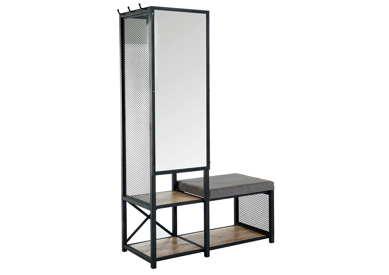 Ideal Furniture San Antonio West Gilfoyl Sand Black Mirror W Bench