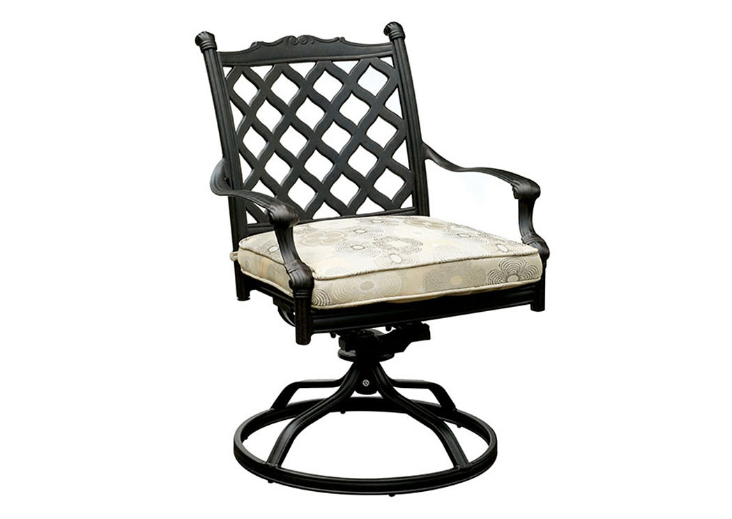 Alexis Furniture Chiara Fabric Cushion Swivel Rocker Chair Set Of 2