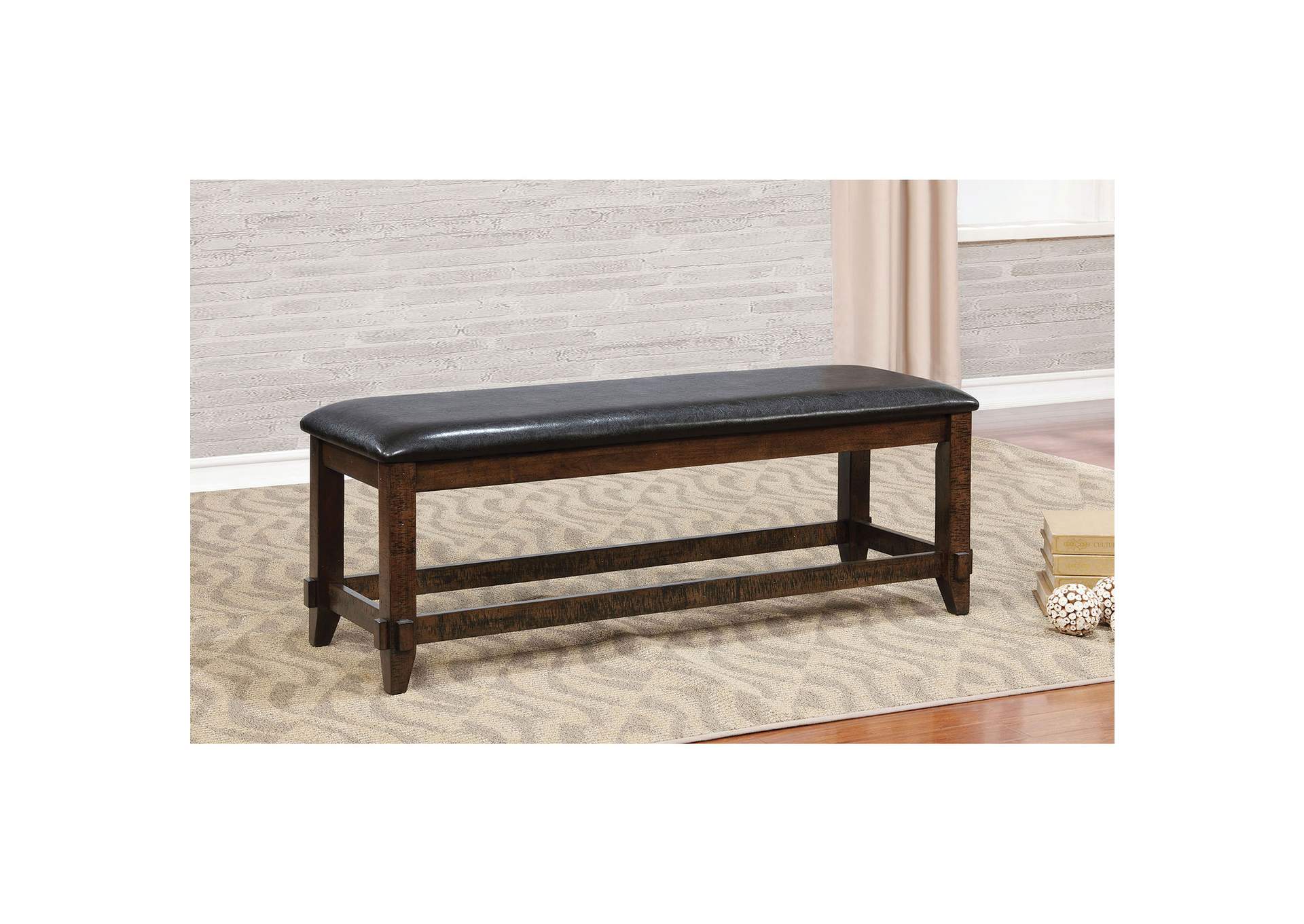 Factory Expo Furniture Meagan I Brown Cherry Espresso Bench