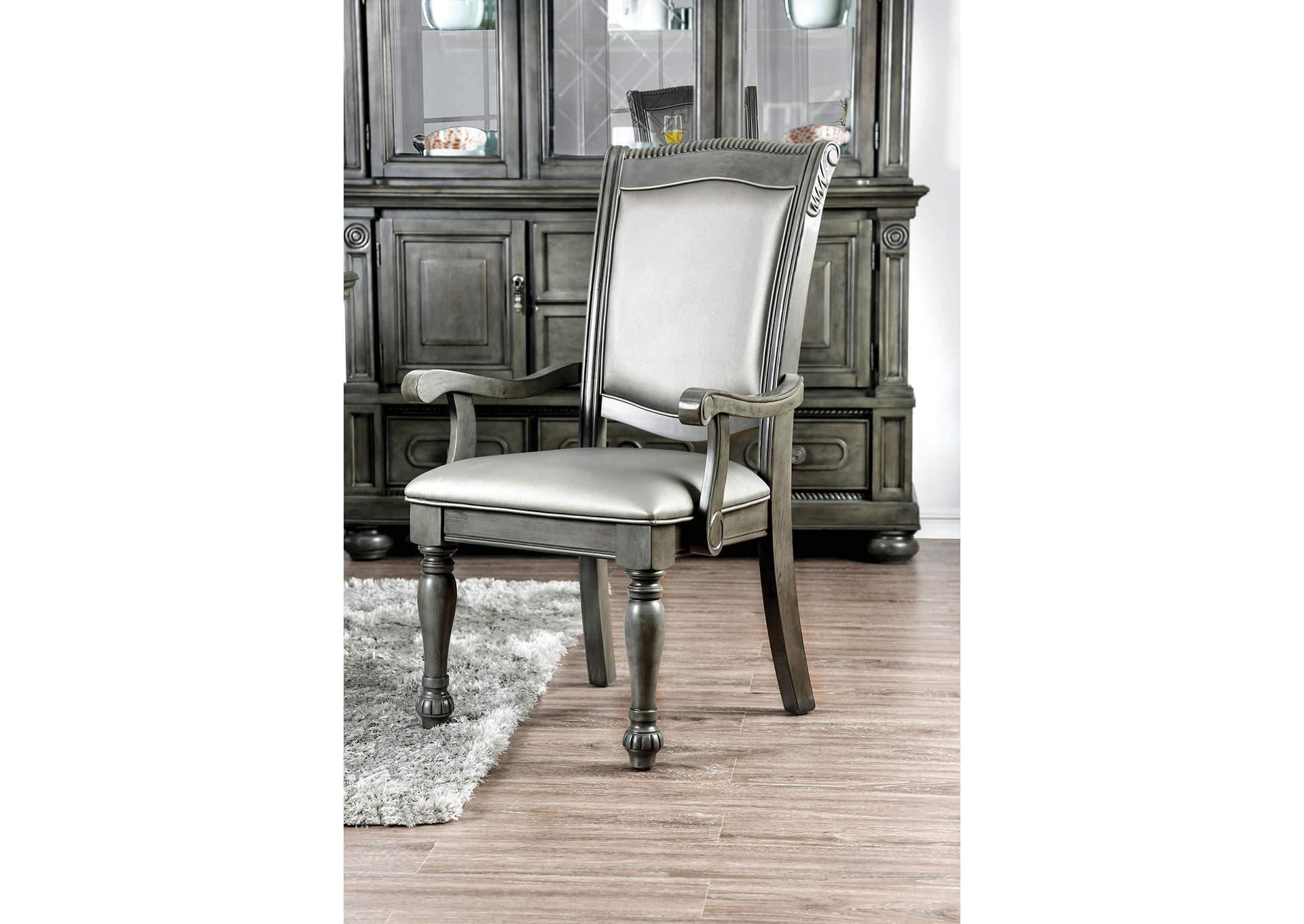 Furniture And More For Less Alpena Gray Arm Chair Set Of 2