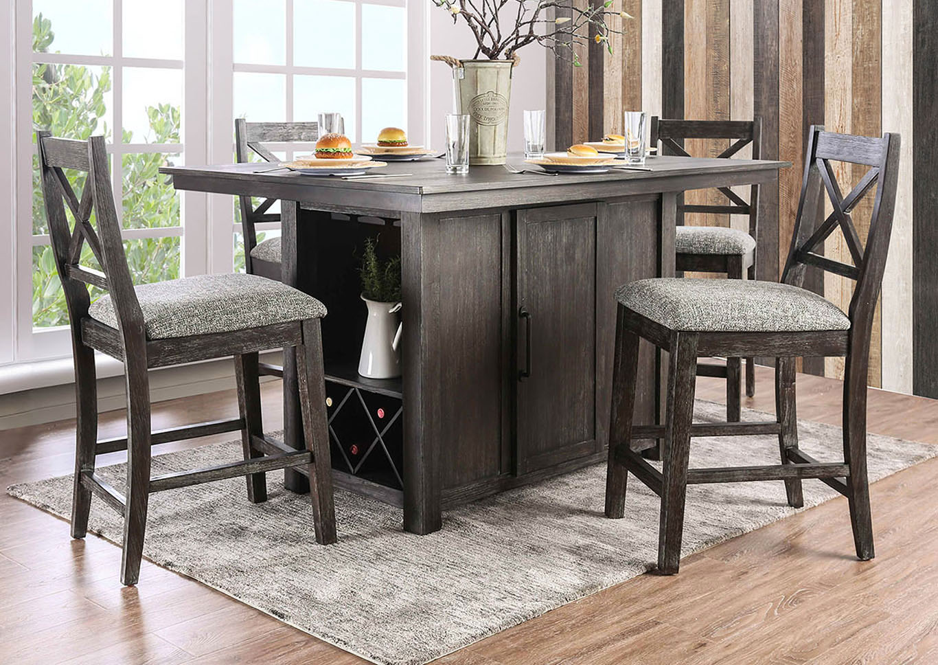 Furniture And More For Less Faulkton Dark Walnut Counter Height Table