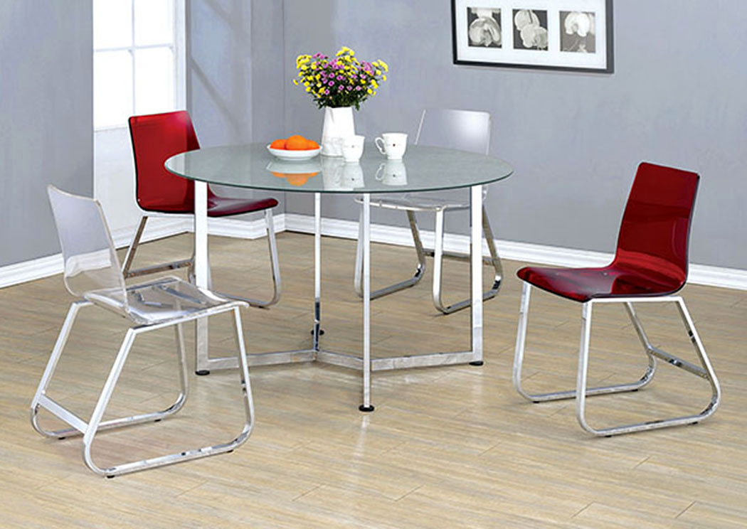 Max Five Star Furniture Yvett Chrome Round Dining Table