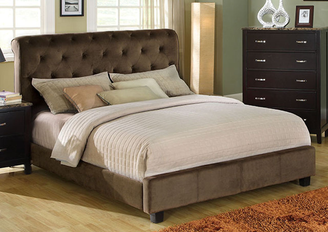 Eddie S Furniture Mattress Lemoore Dark Brown Upholstered