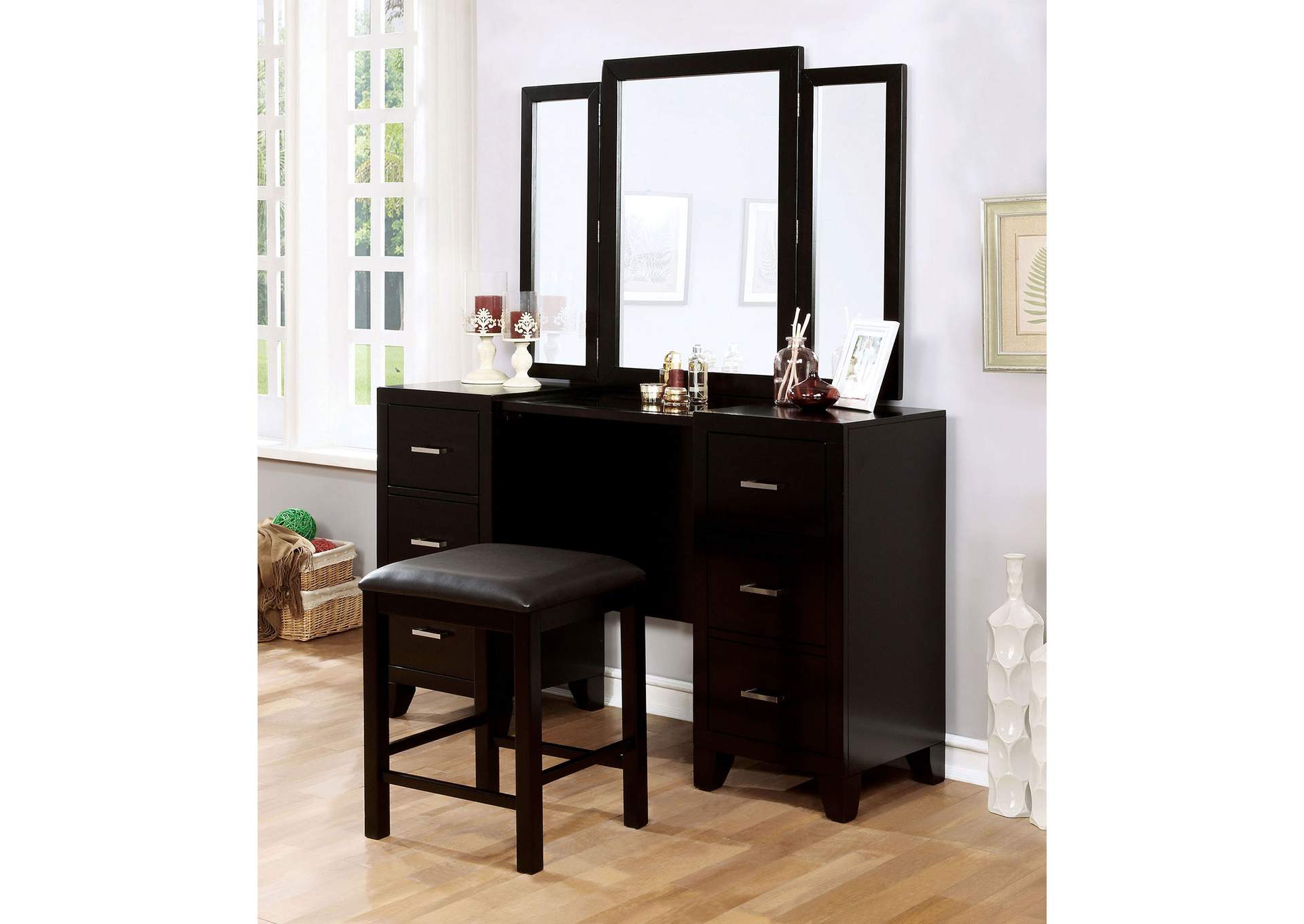 black vanity dresser