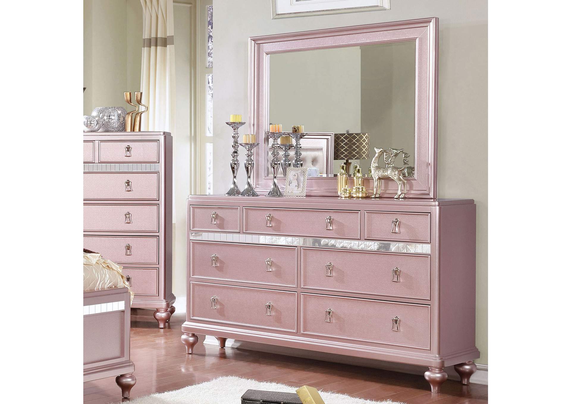 Best Buy Furniture And Mattress Ariston Pink Dresser W Mirror
