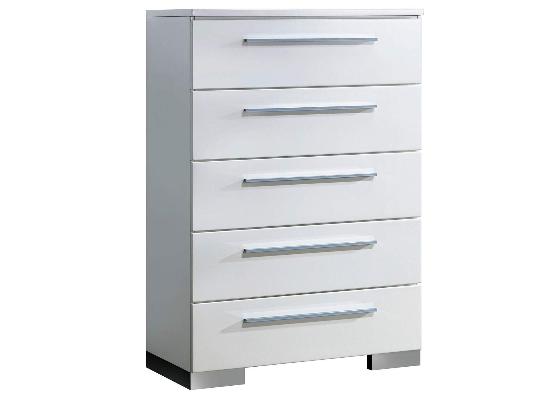 5th Avenue Furniture Mi Clementine White Lacquer Chest