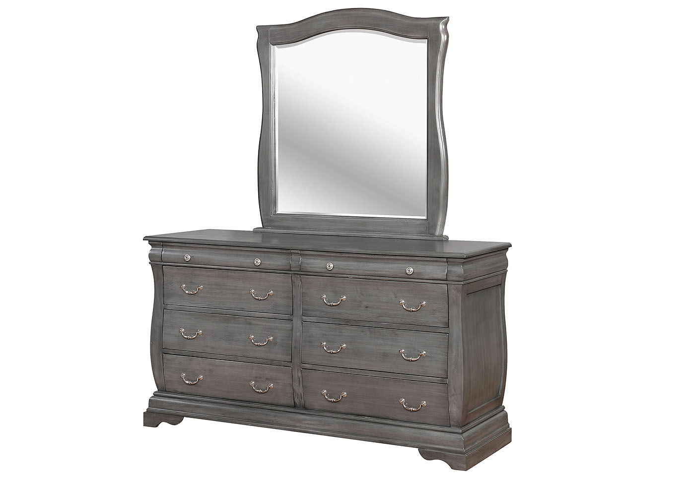 Moreno Valley Furniture Merida Gray Dresser W Mirror