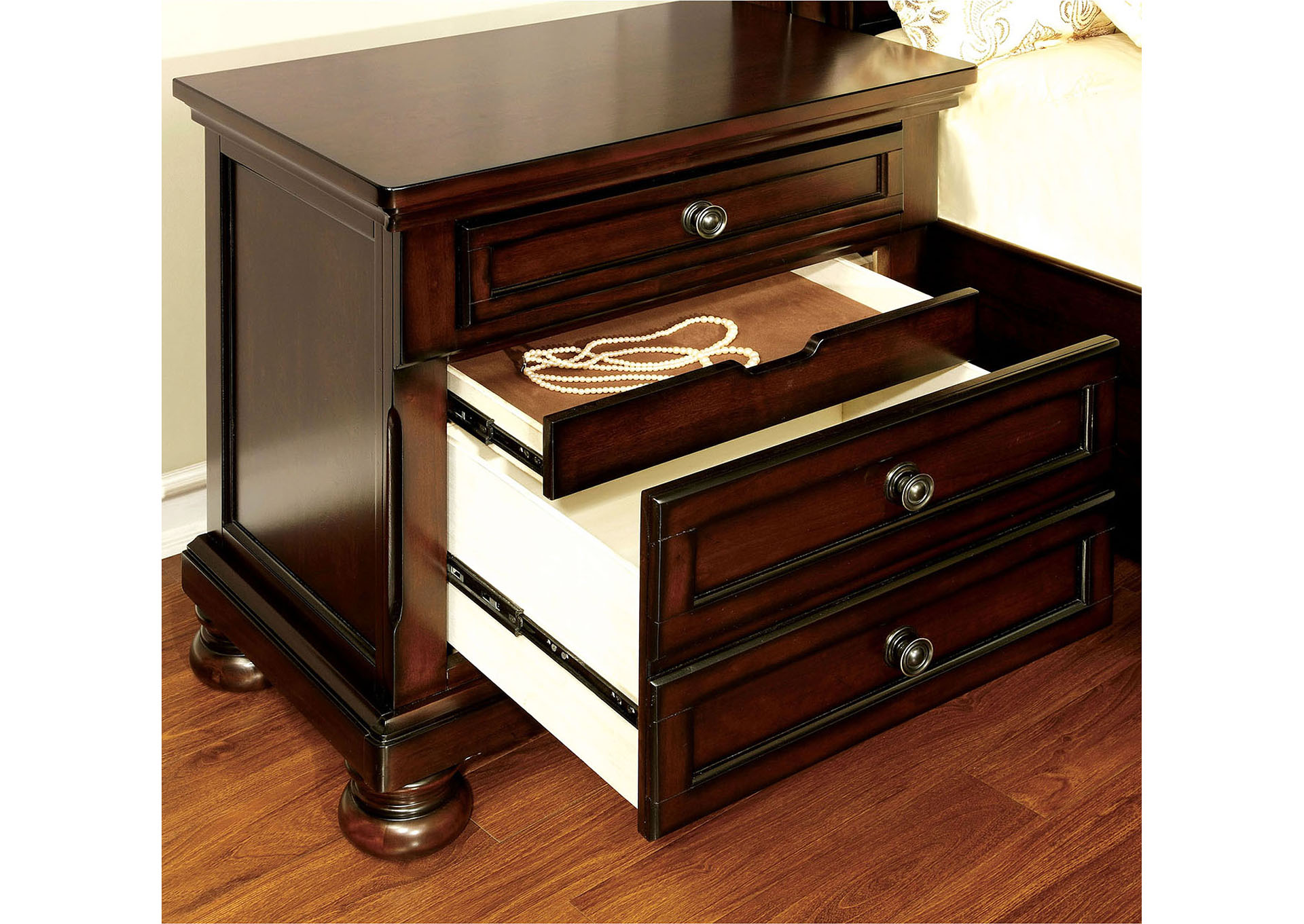 King S Furniture Warehouse Northville Dark Cherry Nightstand