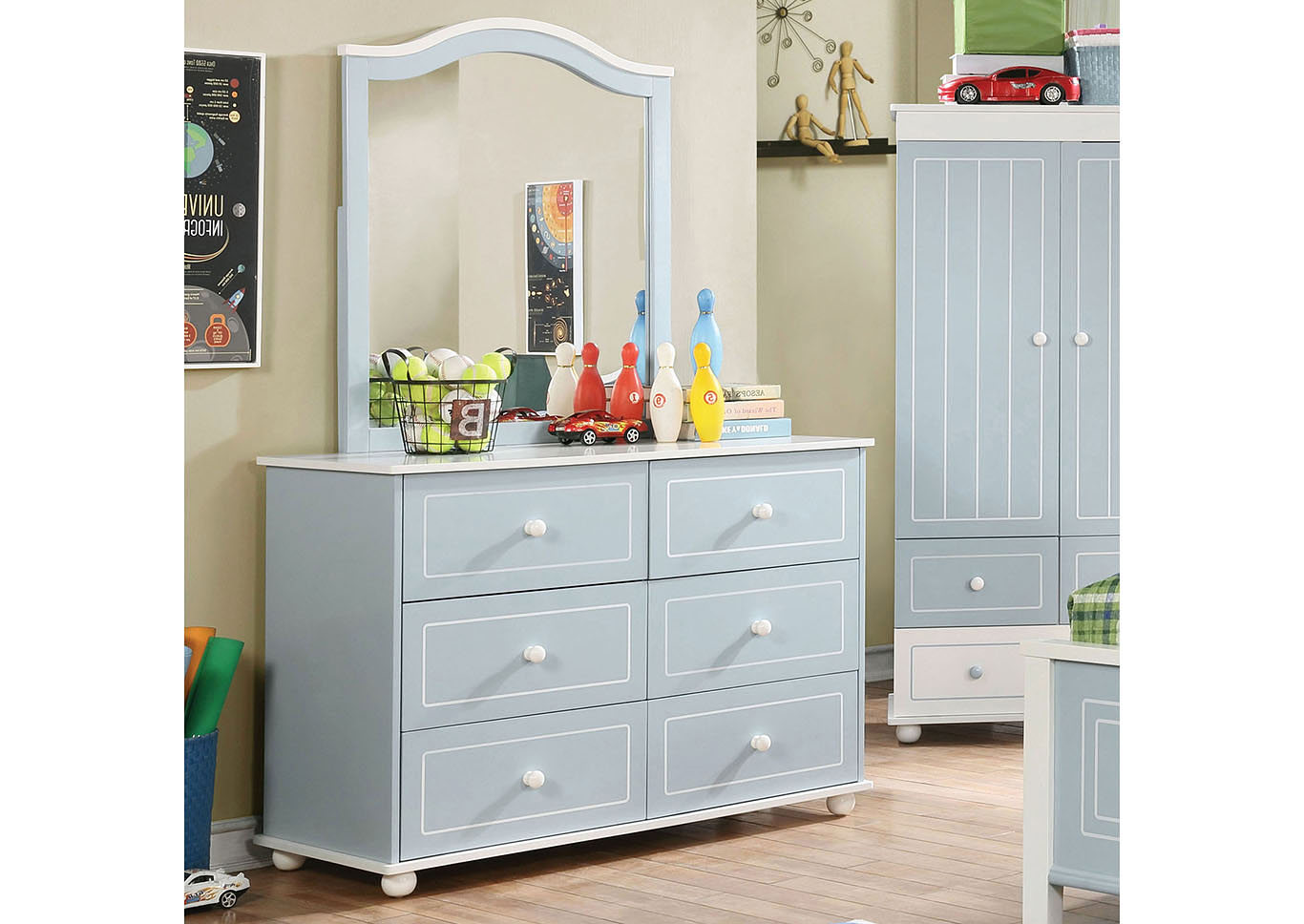 The Furniture Outlet Deana Blue White Dresser