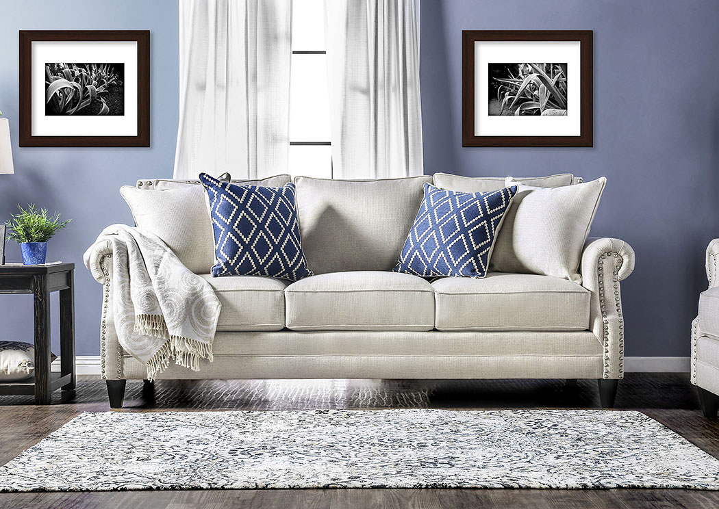 Sweet Home Furniture By Niposul Giovanni White Sofa