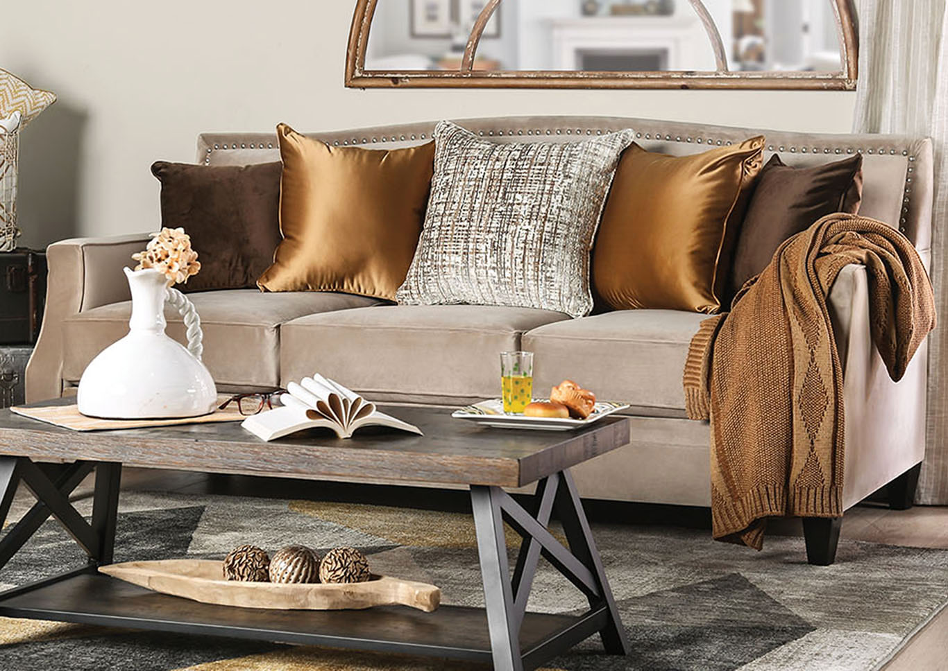Camilla Beige Sofa Loveseat Sweet Home Furniture By Niposul