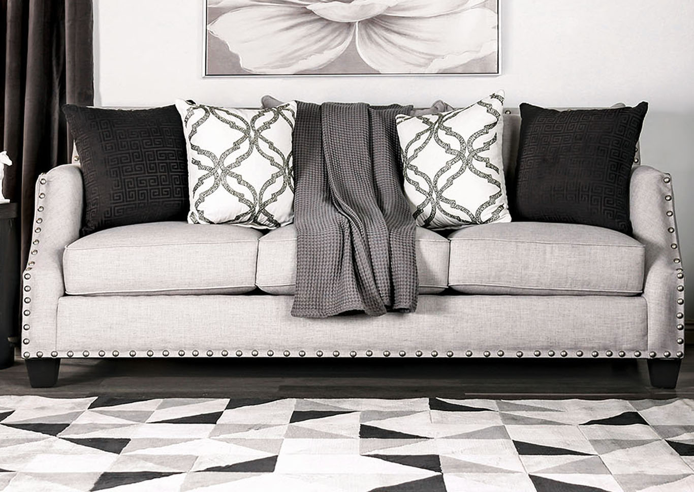 Sweet Home Furniture By Niposul Phoibe Gray Sofa Loveseat